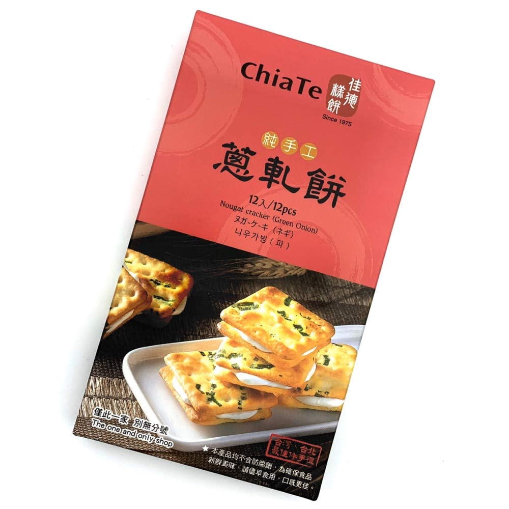 CHIATE Nougat Green Onion Cookies 12Pcs/290G Best Taiwanese Gift - CHIATE - Stock-Taiwan Food