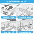 thumbnail image 3 of Iauyy Stackable Clear Pencil Box with Snap-Tight Lid, Large Capacity Plastic Storage Organizer for Pencils, Markers, Crayons ,Black and White Cow, 3 of 6