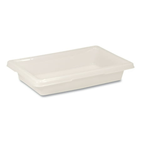 Rubbermaid Commercial Food/Tote Boxes  2 gal  18 x 12 x 3.5  White  Plastic