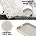 thumbnail image 4 of DUEDUE White Leopard Liquid Silicone Case for iPhone 14, Slim Fit Protective Phone Cover with Camera Protection & Integrated Buttons, Shockproof Soft Touch Skin, Stylish Animal Print for Women, 4 of 8