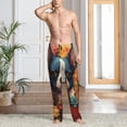 thumbnail image 6 of Lsque Cute Colorful Flower French Bulldog Print Men's Pajama Pants, Lounge Pant - Comfortable Home Wear,Elastic Waistband, Stylish Design-Small, 6 of 9