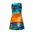 thumbnail image 5 of UPPADA Women's Summer Beach Dress Floral Print Midi Sundress Sleeveless Casual T-Shirts Dress V Neck Loose Boho Tank Dresses Womens Clothes Orange,S, 5 of 7