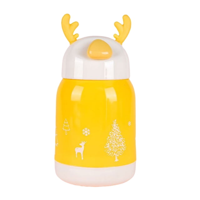 Wosthever Linda taza de agua de vidrio de dibujos animados, botella de café con leche, contenedor de bebida de té, botellas para el hogar, Teteras Amarillo