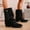 Black, variant on Tawop Boots for Women Fashion Casual Winter Versatile Tassel Shorts Boots Solid Color Pointed Toe Heel Mid-Calf Boots Women Boots