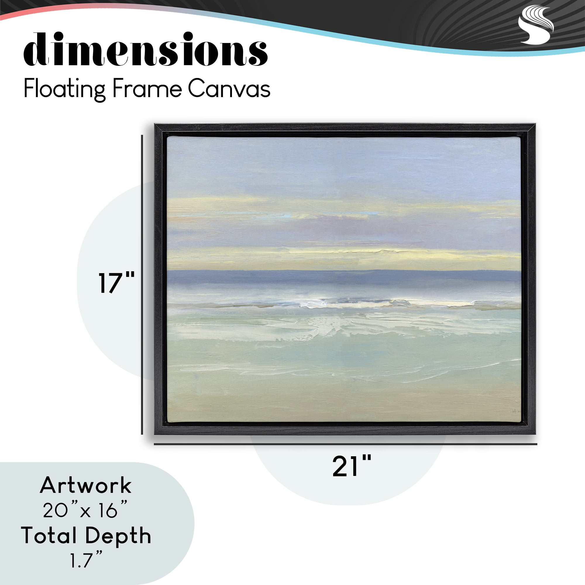 Stupell Industries Tranquil Coastal Morning Waves Black Framed Floater Canvas Wall Art, design by Sally Swatland