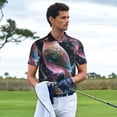 thumbnail image 3 of Rateoe Bird 3 Pattern Men's Short Sleeve Polo Shirts, Golf Polo Shirts Short Sleeve Performance Moisture Wicking Dry-Small, 3 of 6