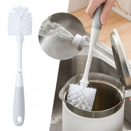 

LumcQaQ Cleaning Brush Two in one Kitchen Cup Brush Long Handle Detachable Non Dead Corner Water Cup Brush Cleaning Cup Milk Bottle Stain Removal Pot Cleaning Brush