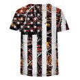 thumbnail image 5 of Día de la Independencia Mujer Casual Sexy Moda Verano Camiseta de cuello redondo Impreso Manga corta Tops Blusa Pompotops hkajfhjk467699, 5 of 5