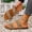 Gold, variant on Women's Leather Rhinestone Slippers Two Strap Open Toe Slip on Flat Sandals Silver 8.5(41)