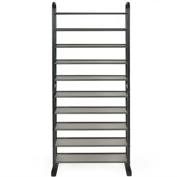 Resenkos 10-Tier Free-Standing Metal Frame Shoe Rack, Space-Saving Shoe Rack Organizer for Closet Entryway