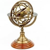 11 inch Nautical Brass Armillary Astrolabe Sphere Celestial Collectible Tabletop Armillary Antique Vintage Zodiac Globe Armillary Home Décor