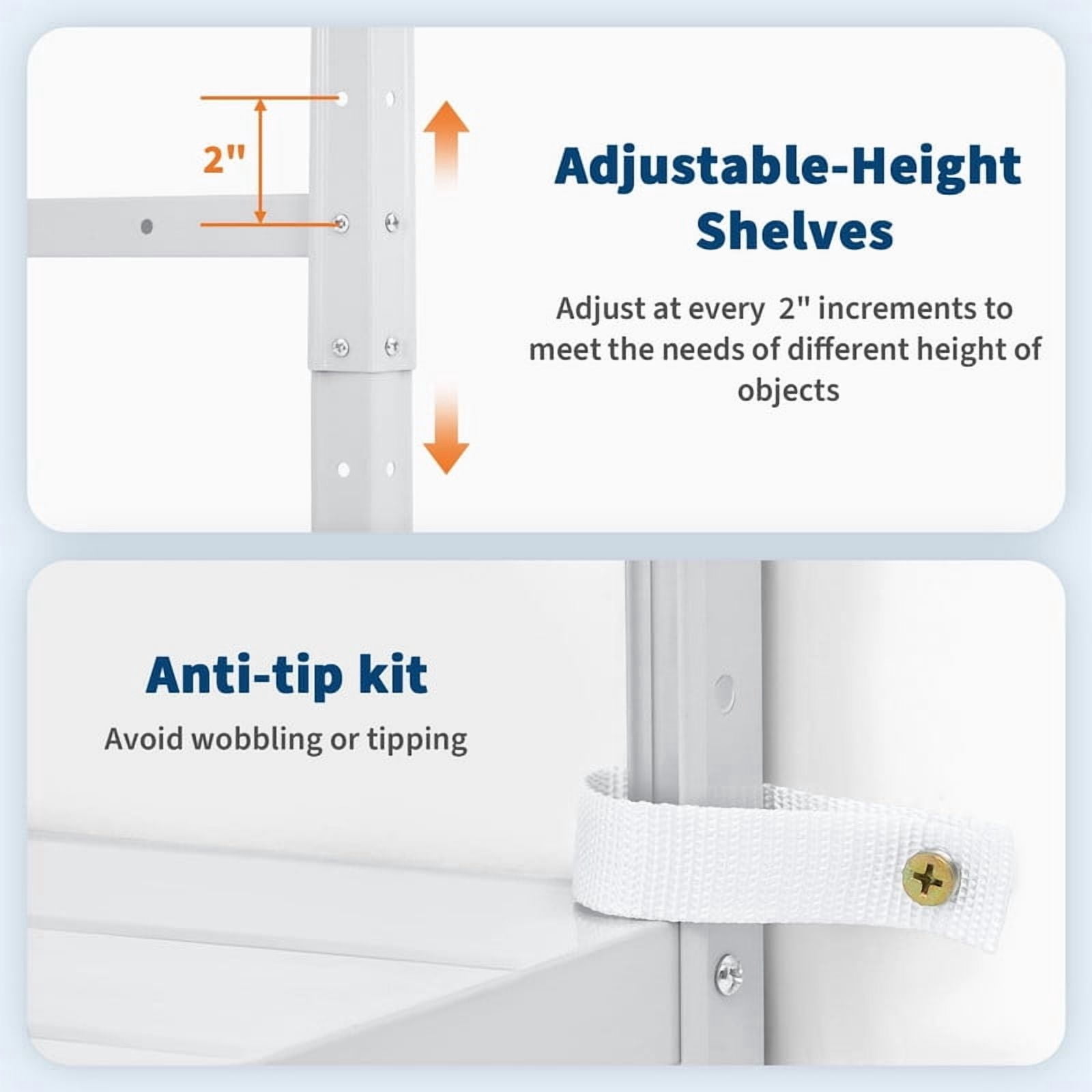 Metal Storage Shelves Adjustable 5-Tier Heavy-Duty (68″H × 35″W × 12″D)