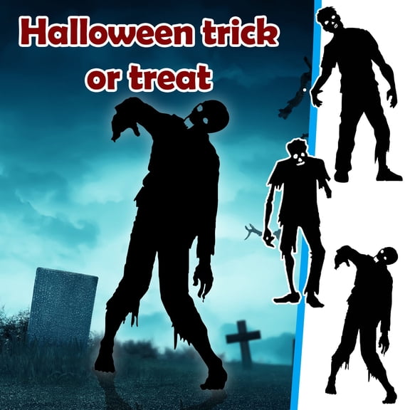 Halloween Decor Outside Metal Iron Zombie Stakes Spooky Halloween Decorations Yard Art Silhouette for Lawn Garden Pathway Haunted House Layout Ornament