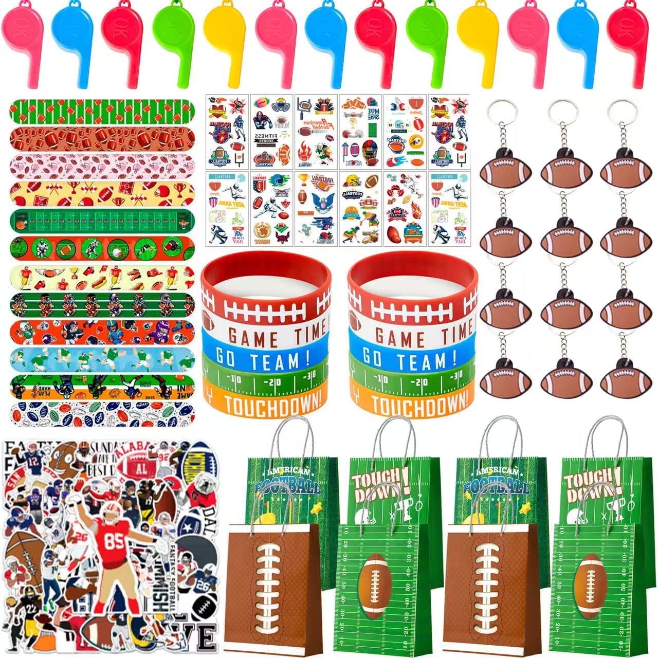12 Bracelets Claques Football – PVC Durable – Motifs Colorés – Cadeaux Anniversaire Pour Enfants