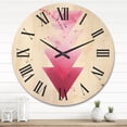 thumbnail image 2 of Designart 'Abstract Geometric Art Red Triangles Composition' Modern Wood Wall Clock, 2 of 5