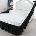 thumbnail image 4 of 600-TC Pima Cotton Universal Wrap Around Bed Skirt Alaska King (108" x 108") Size, Easy Fit 1-PC Bed Skirt Luxury Fabric 3 Sided Coverage 24" Drop Length, Black, 4 of 5