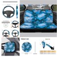 thumbnail image 4 of Uorisanigo Blue Marbling Automotive Front and Rear Cushion Covers Pillowcase for Cars Water Coaster Gear Lever Cover+Hand Brake Cover Steering Wheel Cover Universal Fit 11 Packs, 4 of 7