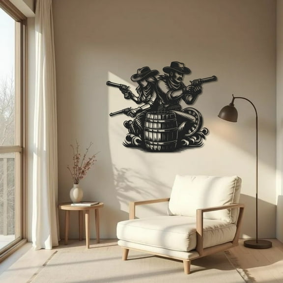 Cowboys Back To Back Metal Wall Art