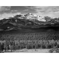 thumbnail image 2 of Adams, Ansel 24x20 White Modern Wood Framed Museum Art Print Titled - Trees in foreground, snow covered mountain in background, in Rocky Mountain National Park, Colorado,, 2 of 4