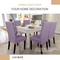 thumbnail image 2 of Stretch Chair Covers for Dining Chairs Set of 2 Decorative Jacquard Dining Room Chair Covers Washable Kitchen Chair Slip Covers for Dining Room, Hotel, Party (2, Light Purple), 2 of 7
