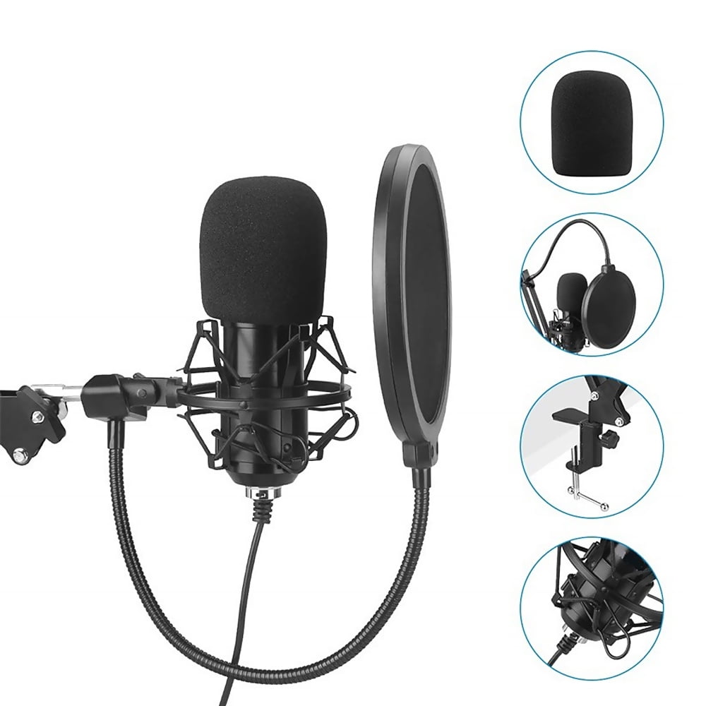 kit microfono professionale filtro pop-up ecc. per trasmissione supporto antiurto 192kHz // 24bit registrazione microfono USB con supporto microfono parabrezza youtube