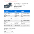 thumbnail image 2 of Air Intake Hose 1 - Compatible with 1989 - 1995 Toyota Pickup - Autopart Premium, 2 of 2