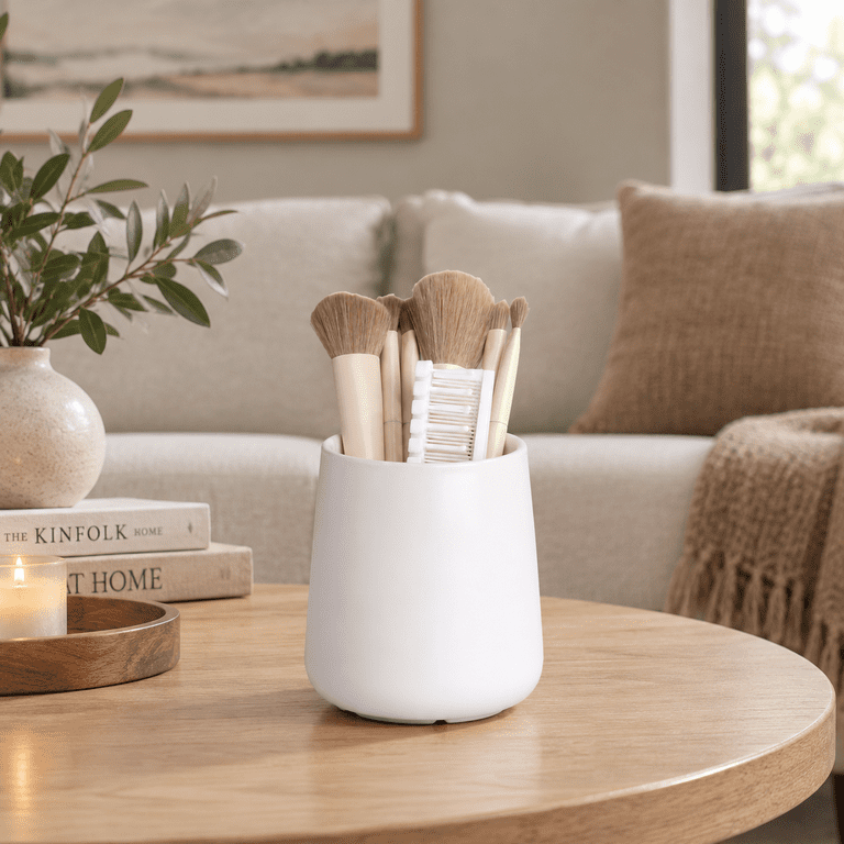 Toothbrush Racks Bathroom Toothbrush Holder (white Rounded Base) - Walmart.com