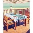 thumbnail image 2 of Fsddascl Blue Coastal Outdoor Tablecloth - 60x84 Inch Rectangle Dining Table Cover, Beach Nautical Starfish Shell Coral Waterproof Outdoor Table Cloth with Umbrella Hole & Zipper for Picnic/Patio, 2 of 7