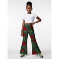 thumbnail image 4 of 3-4Y Girls Colored Flared Pants Digital Print Trousers Slim-Fit Wide Leg Flare for Spring Summer Autumn, 4 of 6
