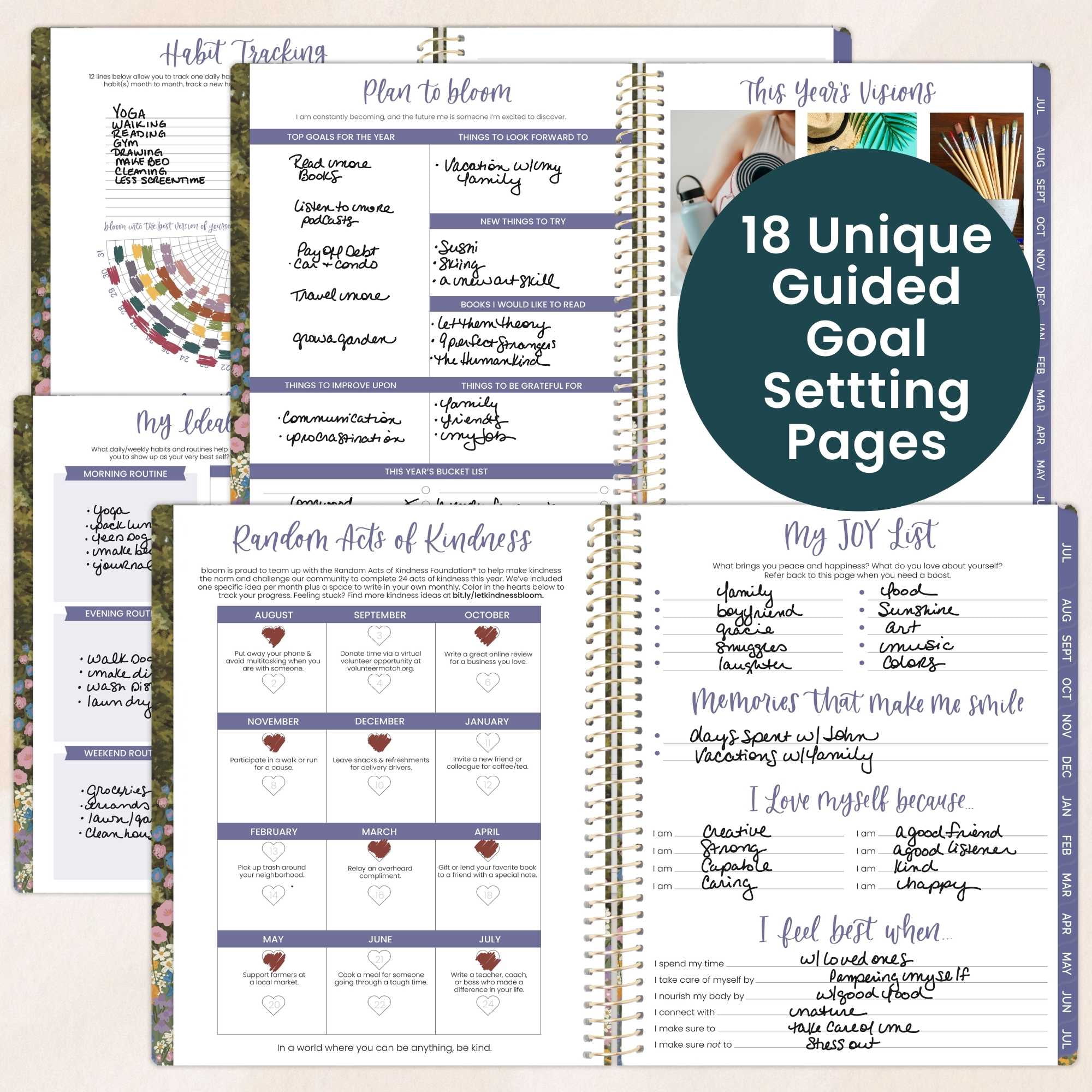 bloom daily planners 2026-2027 Academic Planner, 13 Month Monthly & Weekly, 8.5" x 11" Soft Cover, Stickers Included, Wildflower Mountainside