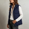 thumbnail image 4 of Cmfcve Womens Plus Size Puffer Vest Winter Warm Sleeveless Padded Jacket Stand Collar Full Zip Casual Outerwear, 4 of 6