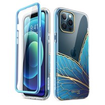 i-Blason Cosmo Series Case for iPhone 12 Pro Max 6.7 inch (2020 Release), Slim Full-Body Stylish Protective Case with Built-in Screen Protector (Butterfly)