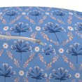 thumbnail image 3 of Floral Pouf Cover with Zipper, Continuous Laurel Leaves and Flowering Lattice Blue Peach, Soft Decorative Fabric Unstuffed Case, 30" W X 17.3" L, Ceil Blue Peach, by Ambesonne, 3 of 5