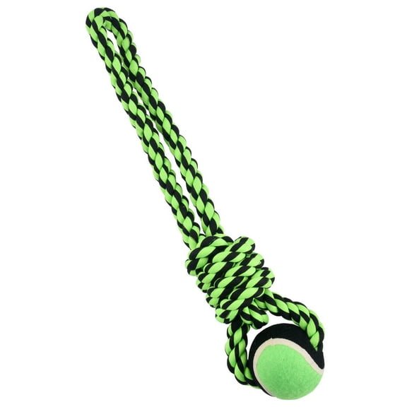 MultiPet Nuts for Knots Rope Tug with Tennis Ball Dog Toy, 20", Assorted Colors