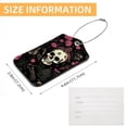 thumbnail image 5 of Skull Square PU Leather 2 Pack Travel Tag - Bag Tag - Suitcase Tag with Privacy Cover and Stainless Steel Ring - Suitable for Travel, Backpack, and Handbag, 5 of 7