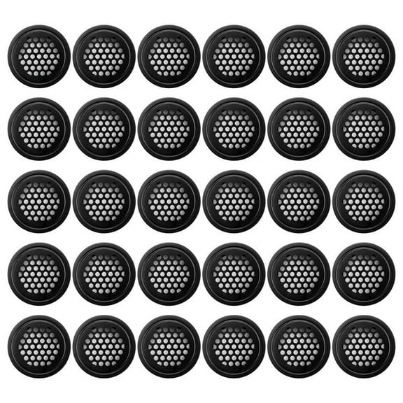 HOT Round Ventilation Grille Cabinet Air Vent Hole 35mm 30 Pieces Black for Bathroom Wardrobe Shoe