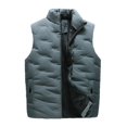 thumbnail image 2 of yubnlvae coats for men men's casual padded vest with zipper stand collar vest with pocket jackets for men green, 2 of 5