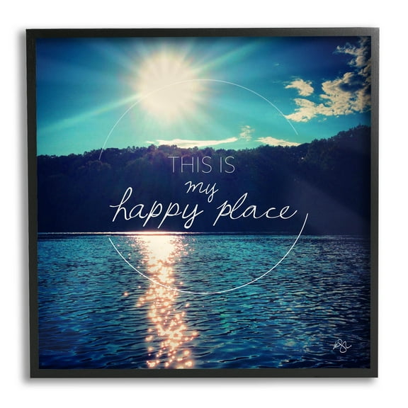 Stupell Industries My Happy Place Lake Scenery Graphic Art Black Framed Art Print Wall Art, Design by K. Kaufman