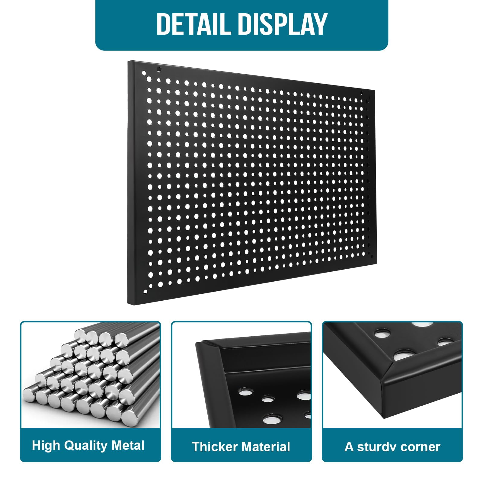 4-Pack Heavy Duty Steel Pegboard with 106 Hooks Bins & Locks - Garage Organization Kit 16x10.5 Inch