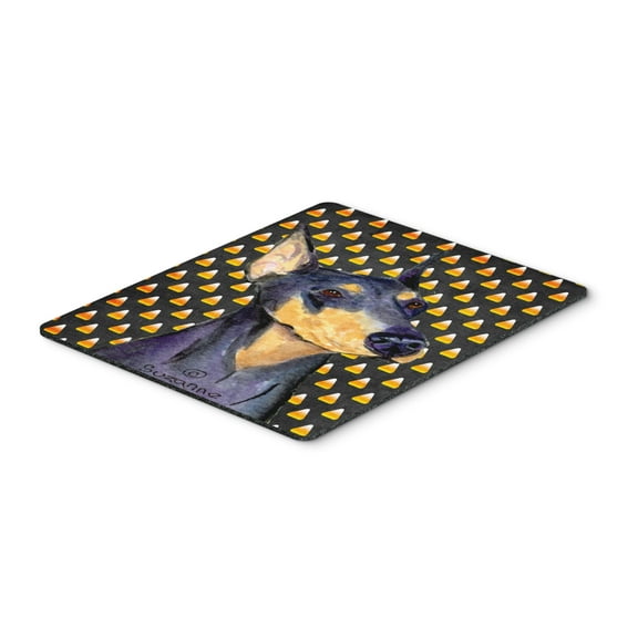 Carolines Treasures SS4288MP "Doberman Candy Corn Halloween Portrait Mouse Pad Hot Pad or Trivet" Large multicolor