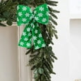 thumbnail image 5 of Moocorvic Sequin Christmas Bows for Christmas Tree Decoration, Winter Xmas Snowflake Pattern Wreath Bows Green, 5 of 7
