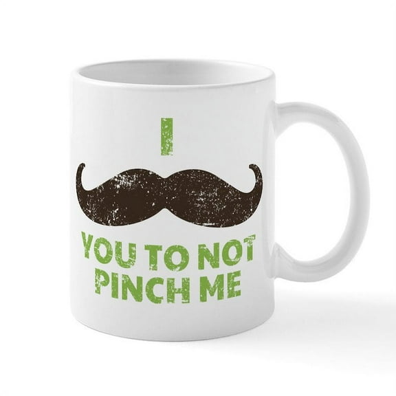CafePress - Mustache Pinch Mug - 11 oz Ceramic Mug - Novelty Coffee Tea Cup