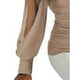 thumbnail image 4 of Gvmfive Women's Sexy Tops Beaded Long Sleeve Shirt Plunge V Neck Tops Blouse, 4 of 4