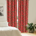 thumbnail image 2 of Ambesonne Fruits Curtains, Yummy Watermelon Slices, Pair of 28"x63", Red Hunter Green, 2 of 5