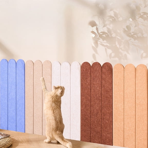 Wall Mounted Cat Scratching Board Felt Pad 30x60cm – 9mm Thick Durable Scratch Panel, Peel & Stick , Sofa Wall Furniture , Blue Beige Options