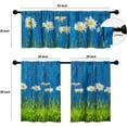 thumbnail image 2 of Blue Farmhouse Kitchen Curtains and Valance 3 Piece Sets,Spring Wooden Floral Short Curtains 36 Inch Length Window Treatment Tiers for Kitchen Vintage Small Kitchen Decor, 2 of 5