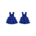 thumbnail image 2 of BemeyourBBs Toddler Baby Girl 4th of July Dress Outfit Baby Girl Patriot Independence Day Clothes Sleeveless Red White Blue Star Smocked Tutu Tulle Dress Little Girls Summer Cake Smash Party Dress, 2 of 9