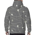 thumbnail image 5 of Hoodies for Men - Airplane Routes Around The World Long Sleeve Comfrt Men'S Fashion Hoodies & Sweatshirts, Sweatshirts for Men Hoodies Pullover Clothing Clothes with Pouch, 5 of 7