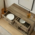 thumbnail image 6 of CKEASEAN Farmhouse Buffet Cabinet with 2 Drawers, 35" H Wine Bar Cabinet with Removable Wine Racks and Storage Shelves, Liquor Coffee Bar Cupboard, Rack for Living Room, Kitchen, 6 of 6
