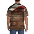 thumbnail image 5 of Lafuoo Rustic American Flag Wood Pattern Men's Cuban Collar Short Sleeve Shirt, Button-Down Resort Beach Pocket Shirt-XX-Large, 5 of 7